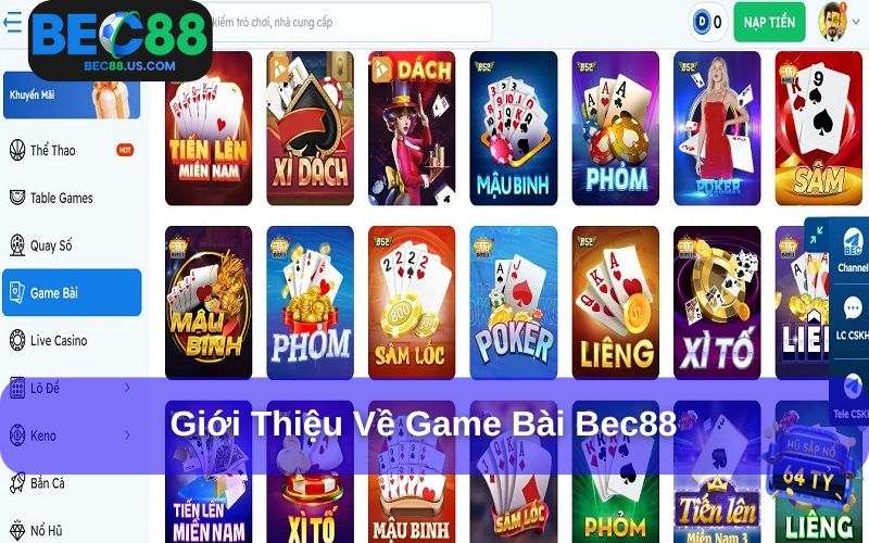 Chuyên mục game bài Bec88 rất được yêu thích Chuyên mục game bài Bec88 rất được yêu thích