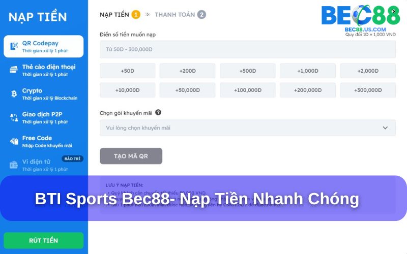 BTI Sports – Game thể thao đa dạng, hấp dẫn mọi game thủ 5 Nạp Tiền BEC88 an toàn qua nhiều phương thức
